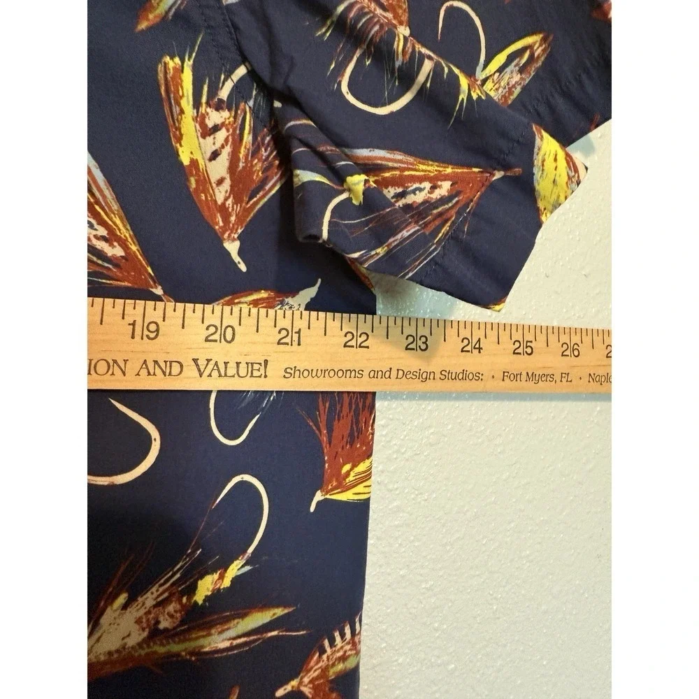 The Northface Men's Baytrail Shirt Navy Fly Fishing Polo Button Down Shirt Large
